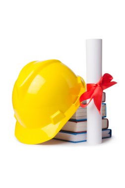 İnşaat sektöründe eğitim kavramı üzerinde beyaz