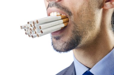 Anti smoking concept with man clipart