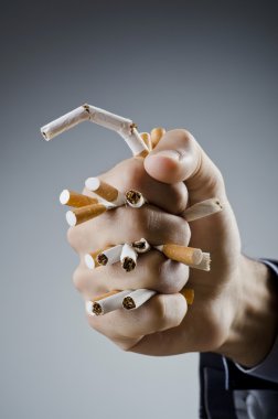 Anti smoking concept with man clipart