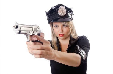beyaz izole kadın polis