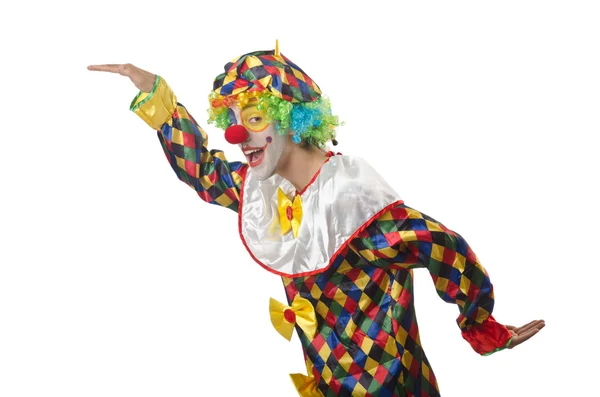 Смішний клоун на білому — стокове фото