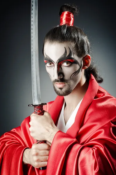 Actor japonés con espada — Foto de Stock