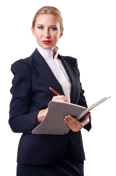 Woman businessman isolated on the white — Stock Photo, Image
