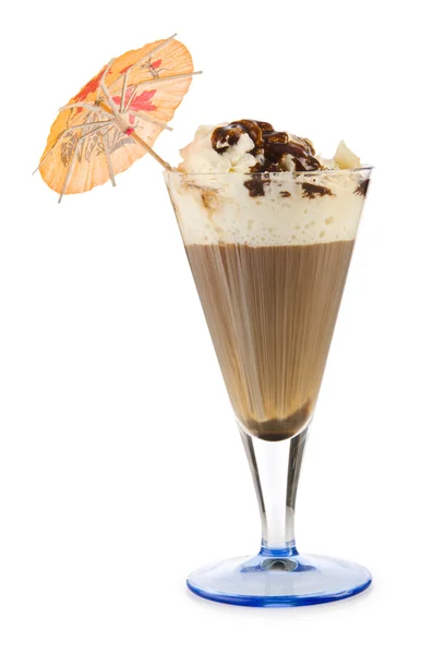 Chocolate cocktail isolated on the white — Stock Photo, Image