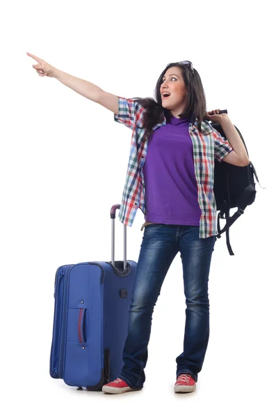 Meisje voorbereiden om te reizen voor vakantie — Stockfoto