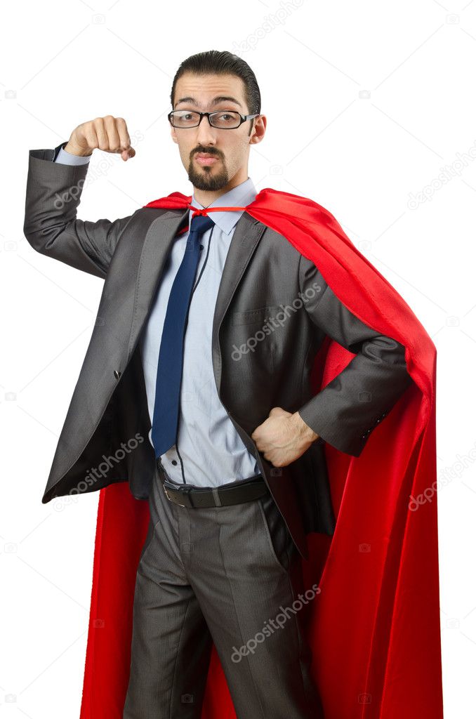Superman isolated on the white background