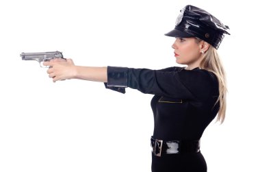 beyaz izole kadın polis