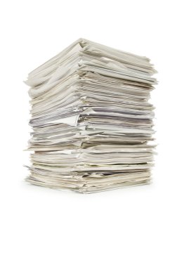 Pile of papers on white clipart