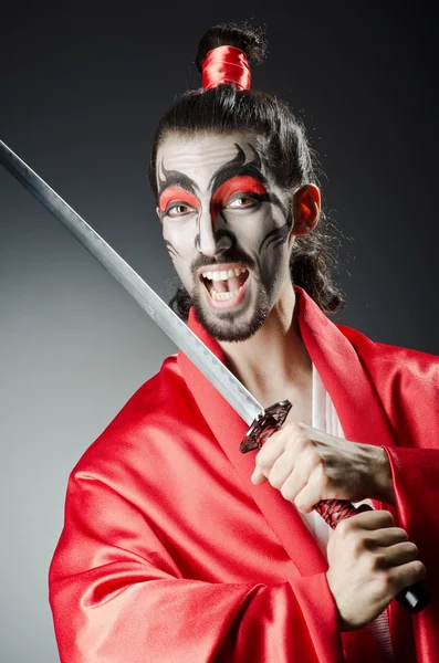 Kılıç ile Japon aktör — Stok fotoğraf