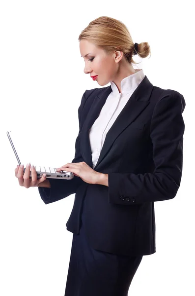 Biznesmen kobieta na białym tle — Zdjęcie stockowe