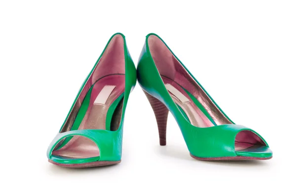 Groene vrouwelijke schoenen in mode concept — Stockfoto