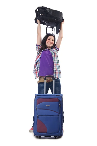 Tatil için seyahat etmek hazırlık kız — Stok fotoğraf