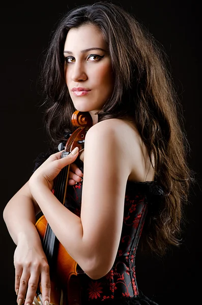 Violinista femminile sullo sfondo — Foto Stock