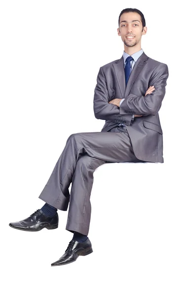 Man sitting on virtual chair — Stock Photo, Image