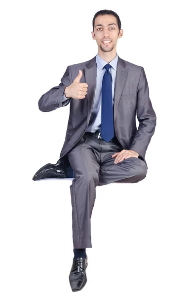 Mann sitzt auf virtuellem Stuhl — Stockfoto