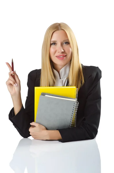 Businesswoman sitting at the desk — Stock Photo, Image