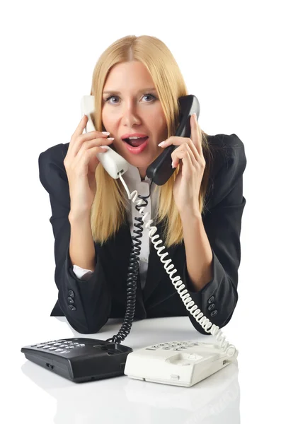 A telefon beszélő nő — Stock Fotó