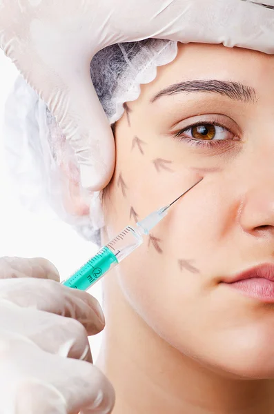 Woman under the plastic surgery — Stock Photo, Image