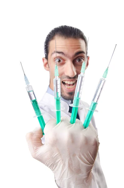 Verrückter Arzt in lustigem medizinischen Konzept — Stockfoto