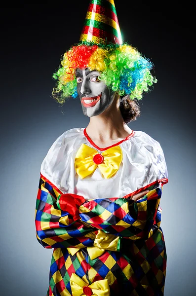 Buffo clown in studio riprese — Foto Stock
