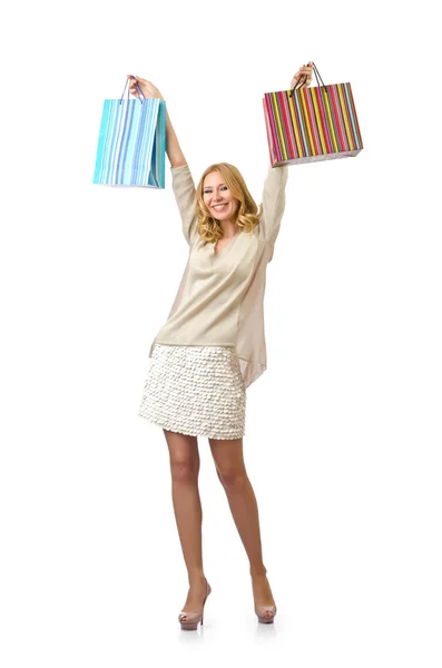 Menina feliz depois de boas compras — Fotografia de Stock