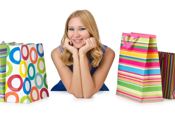 Happy girl after good shopping — Stock Photo, Image