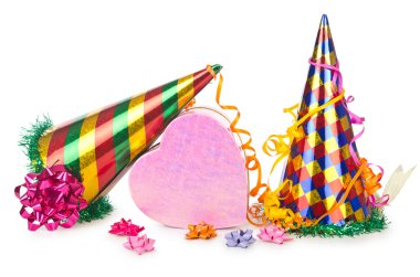 Hats streamers and other stuff for party clipart