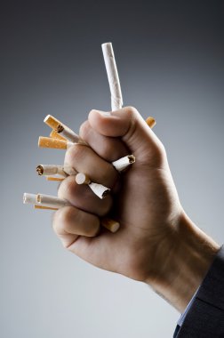 Anti smoking concept with man clipart