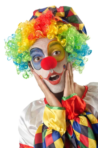 Buffo clown sul bianco — Foto Stock