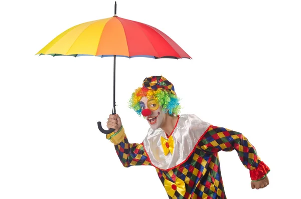 Funny clown on the white — Stock Photo, Image