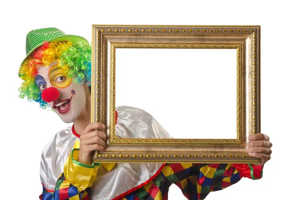 Legrační klaun na bílé — Stock fotografie
