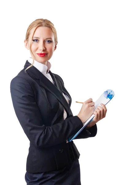 Woman businessman isolated on the white — Stock Photo, Image