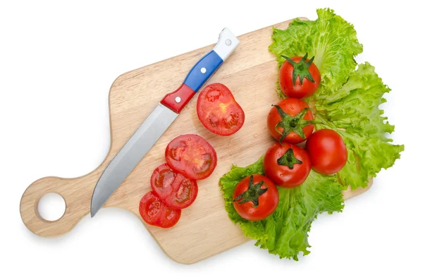 stock image Tomatoes and cucumbers on white