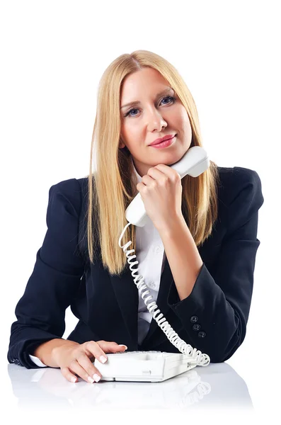 電話で話してるビジネスマンの女性 — ストック写真