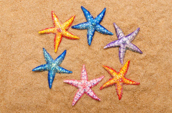Sea stars on the sand — Stock Photo, Image