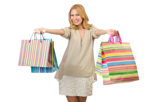 Glückliches Mädchen nach gutem Einkauf — Stockfoto