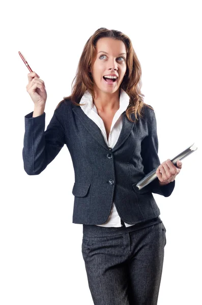 Businesswoman isolated on the white Stock Picture