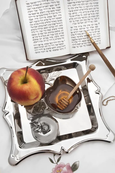 Miel con manzana para Rosh Hashaná —  Fotos de Stock