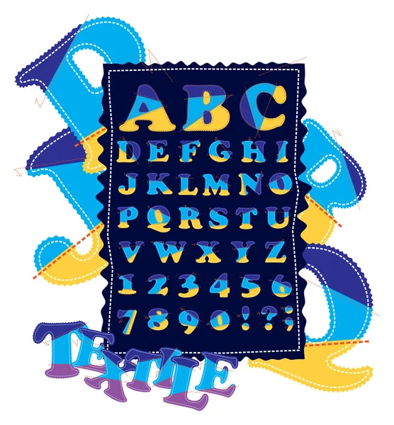 Alfabeto tessile — Vettoriale Stock