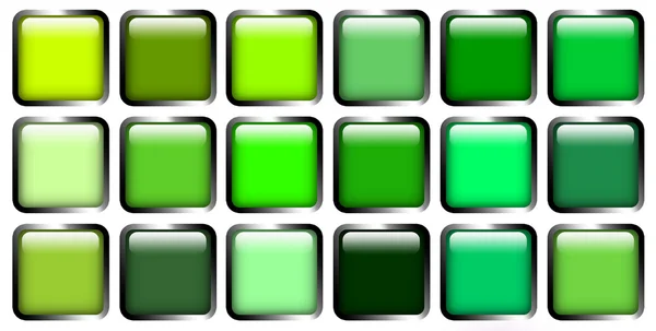 Зелену кнопку — стокове фото