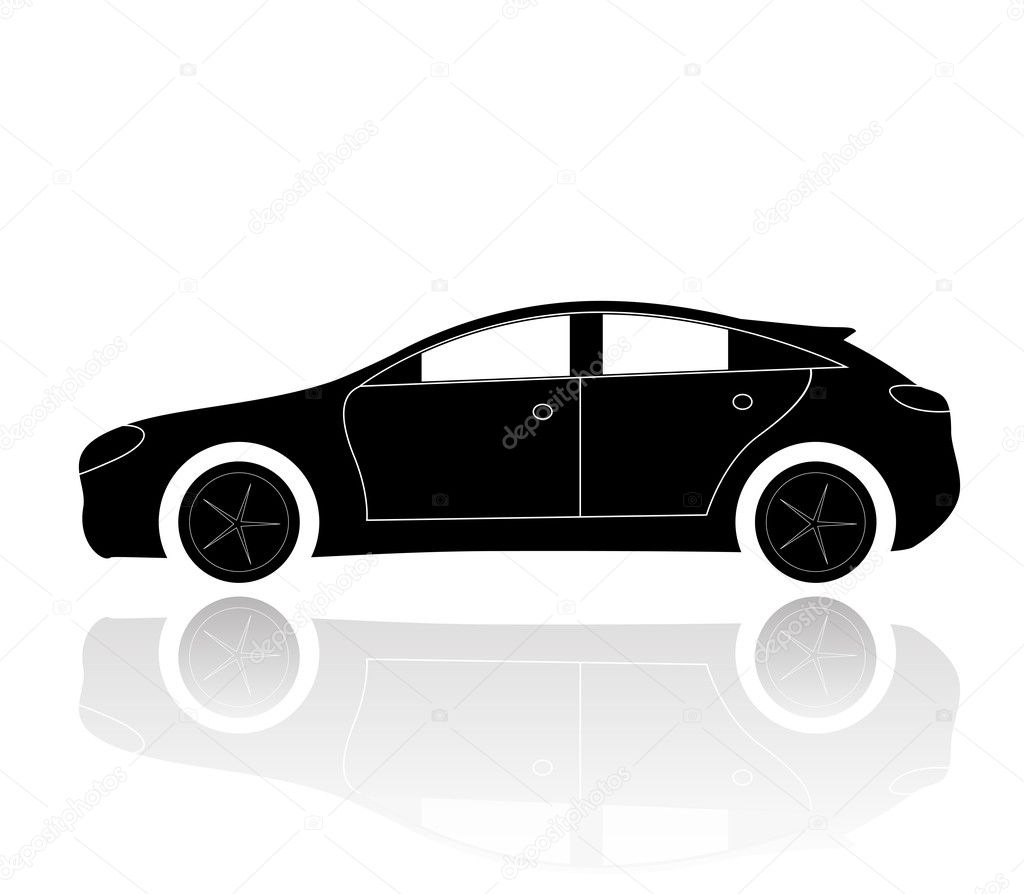 A silhouette of a car