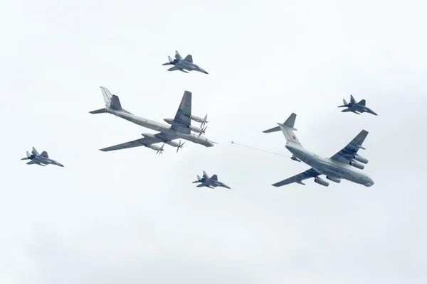 伊尔-78、 tu-95、 米格-29 — 图库照片