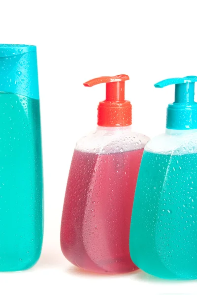 Vloeibare zeep, gel, shampoo — Stockfoto