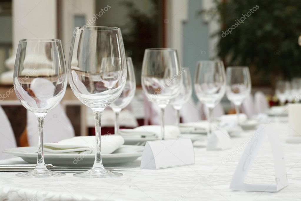 Banquet table in a restaurant
