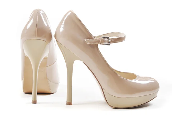 Női cipők fehér alapon — Stock Fotó