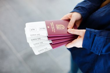 Passports and boarding passes clipart