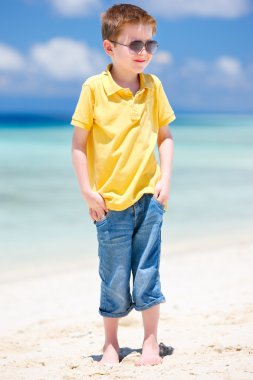 sevimli küçük çocuk Beach