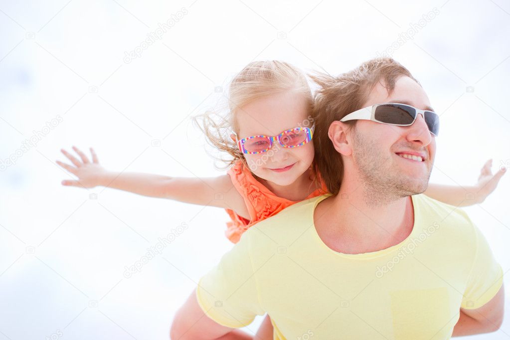 Father and daughter outdoors