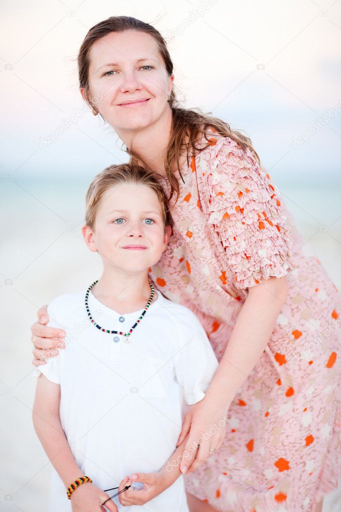 Mother and son portrait