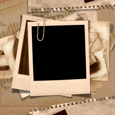 Vintage background with polaroid frame clipart
